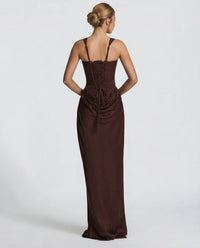 Maxi Dress | Satin Corset Detail, Sleeveless Silhouette 1