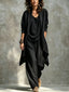 Women’s Draped Duster Jacket Three-Piece Set - Black
