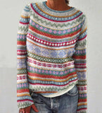 Women’s Fair Isle Striped Knit Jumper - Blue