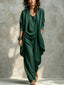 Women’s Draped Duster Jacket Three-Piece Set - Green