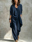 Women’s Draped Duster Jacket Three-Piece Set - Navy