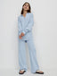 Women’s Polo Collar Knit Jumper and Trouser Set - Light Blue