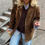Women’s Suede-Look Single Breasted Jacket - Brown