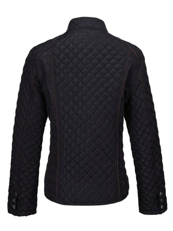 Quilted Jacket | Diamond-Quilted Design, Stand Collar 1