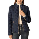 Quilted Jacket | Diamond-Quilted Design, Stand Collar 8