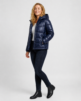 Quilted Jacket | Glossy Finish, Hooded Design 1