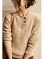 Women’s Cable Knit Jumper with Button Collar