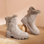 Women’s Faux Fur Lined Side-Zip Ankle Boots - Beige