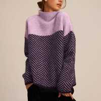 Sweater | Chevron Pattern, Funnel Neck Design 4