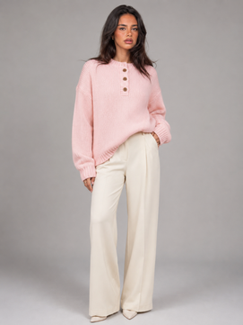 Sweater | Henley Neckline, Button Placket 10