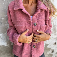 Women’s Teddy Fleece Button Jacket - Pink