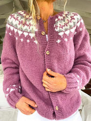 Women’s Dusty Pink Nordic Knitted Cardigan