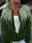 Women’s Forest Green Snowflake Knitted Cardigan