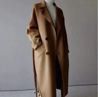 Women’s Longline Belted Wool Blend Overcoat