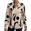 Women’s Abstract Print Long-Sleeve Blouse with Soft Drape