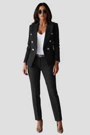Women’s Double Breasted Blazer and Trouser Suit - Black
