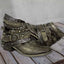 Women's Black Western Ankle Boots with Buckle Straps and Chain Accents 2