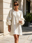 Women’s Ruffle Sleeve Button-Front Mini Dress - view 5