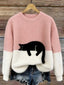 Women’s Cosy Cat Jumper - Pink