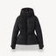 Women’s Belted Geometric Print Puffer Jacket - Black
