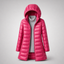 Women’s Lightweight Hooded Long Puffer Coat - Burgundy Red