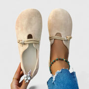Women’s Tie-Strap Comfort Flats - Beige