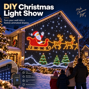 Smart RGB LED Pixel Curtains | App-Controlled Lighting for Outdoor Decoration