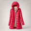 Women’s Lightweight Hooded Long Puffer Coat - Fuchsia