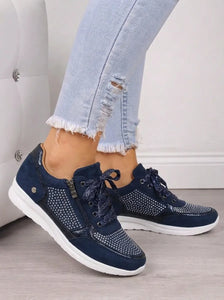 Women’s Side-Zip Cushioned Trainers - Navy