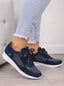 Women’s Side-Zip Cushioned Trainers - Navy