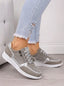 Women’s Side-Zip Cushioned Trainers - Silver