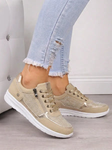Women’s Side-Zip Cushioned Trainers - Beige