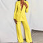 Women’s Tailored Blazer and Wide Leg Trouser Suit - Yellow