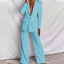 Women’s Tailored Blazer and Wide Leg Trouser Suit - Turquoise