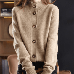 Women’s Soft Knit Collared Button Cardigan - Khaki