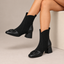 Women’s Square Toe Knit Panel Ankle Boots - view 1