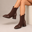 Women’s Square Toe Knit Panel Ankle Boots - view 2
