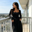 Women’s Square Neck Long Sleeve Wide-Leg Jumpsuit - view 3