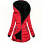Women’s Quilted Hooded Winter Coat - Red