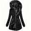 Women’s Quilted Hooded Winter Coat - Dark Grey
