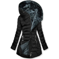 Women’s Quilted Hooded Winter Coat - Black