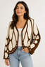 Women’s Butterfly Wing Knit Cardigan - Espresso Cream