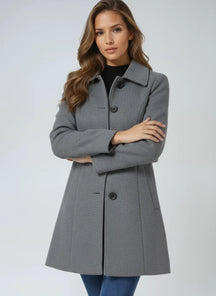 Women’s Fit and Flare Button Front Trench Coat
