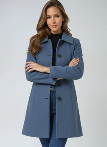 Women’s Fit and Flare Button Front Trench Coat
