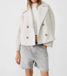 Women’s Cropped Double Breasted Peacoat