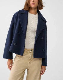 Women’s Cropped Double Breasted Peacoat