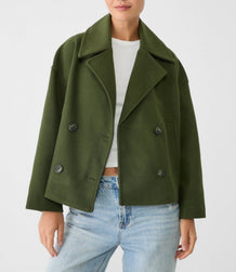 Women’s Cropped Double Breasted Peacoat