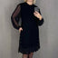 Women’s Embellished Mesh Sleeve Midi Dress