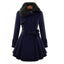 Women’s Fur Collar Flared Wool Blend Coat