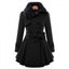 Women’s Fur Collar Flared Wool Blend Coat